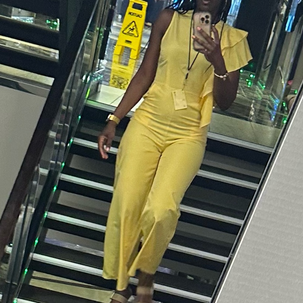 Canary yellow jumpsuit size M